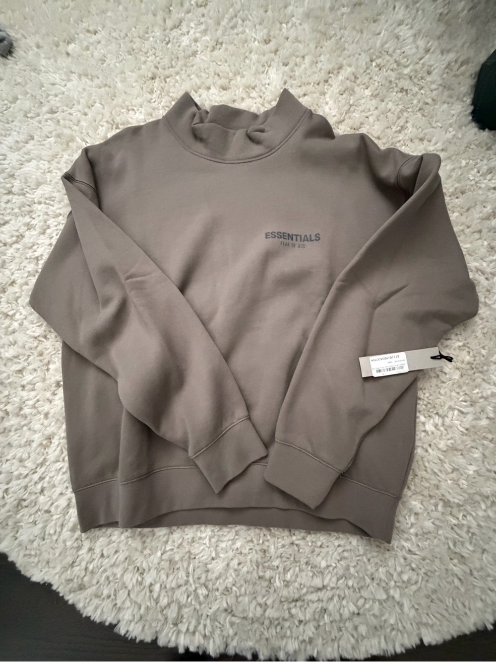 ESSENTIALS Crewneck Sweatshirt in Taupe Brown